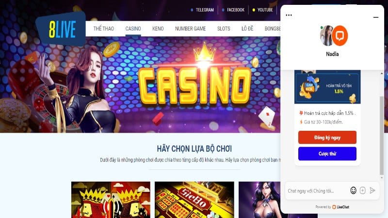 Người chơi liên hệ với 8Live qua nhiều phương thức khác nhau