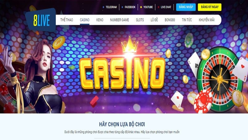 Casino 8Live là trò chơi có sức hút lớn, đem tới muôn vàn thể loại khác nhau